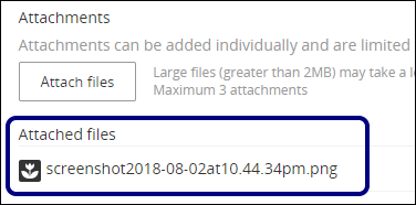 Your file is now listed under Attached files